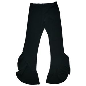 Zara Ruffle Frill-Flare Black Pants XS